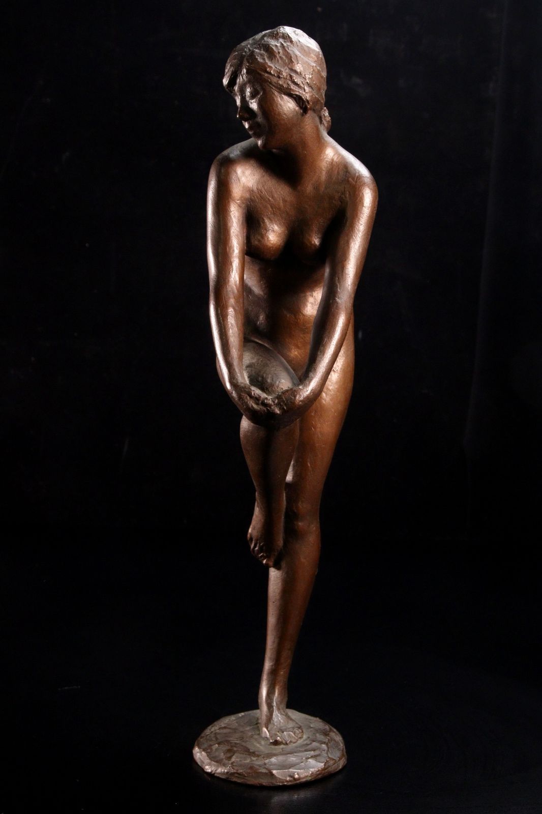 雨宮敬子 ブロンズ製 裸婦像 38.5cm 2670g 銅像 唐物 骨董 古美術 楾
