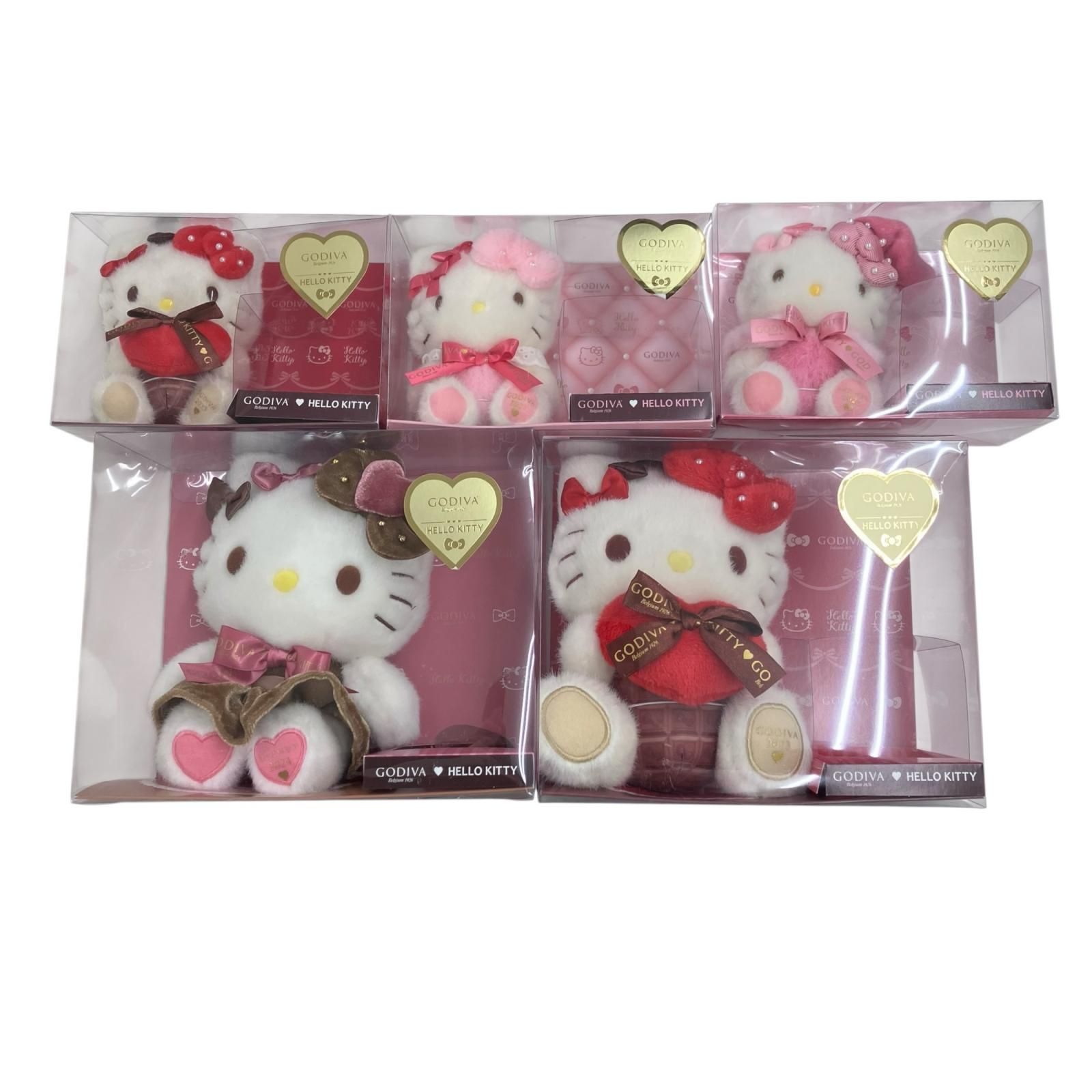 186001 GODIVA × ハローキティ コラボ ぬいぐるみ 5体セット 2021年~2024年 [0000000000877] 186001 GODIVA × ハローキティ コラボ ぬいぐるみ 5体セット 2021年
