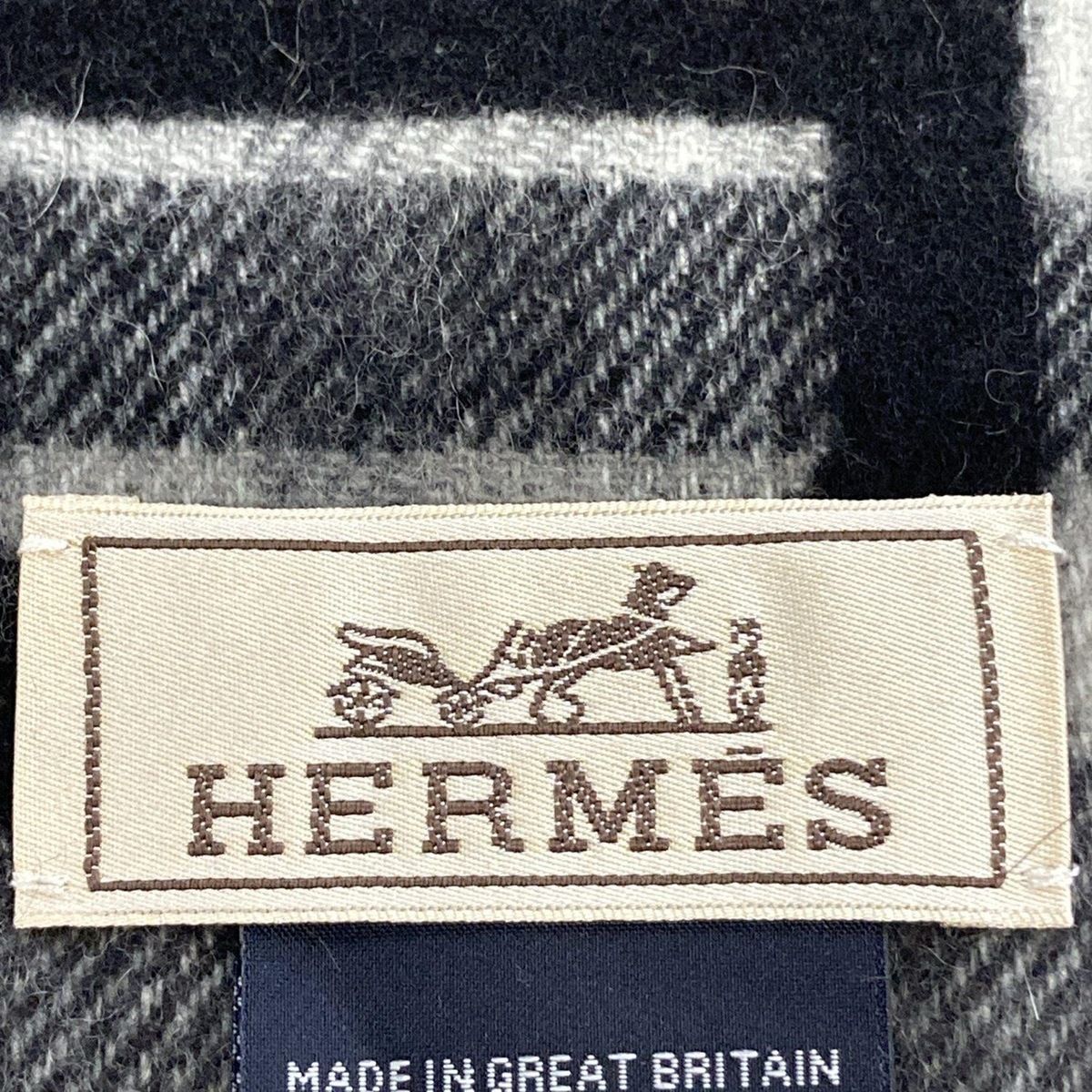 エルメス マフラー美品 - ブラウン×黒 HERMES(エルメス) マフラー - 黒