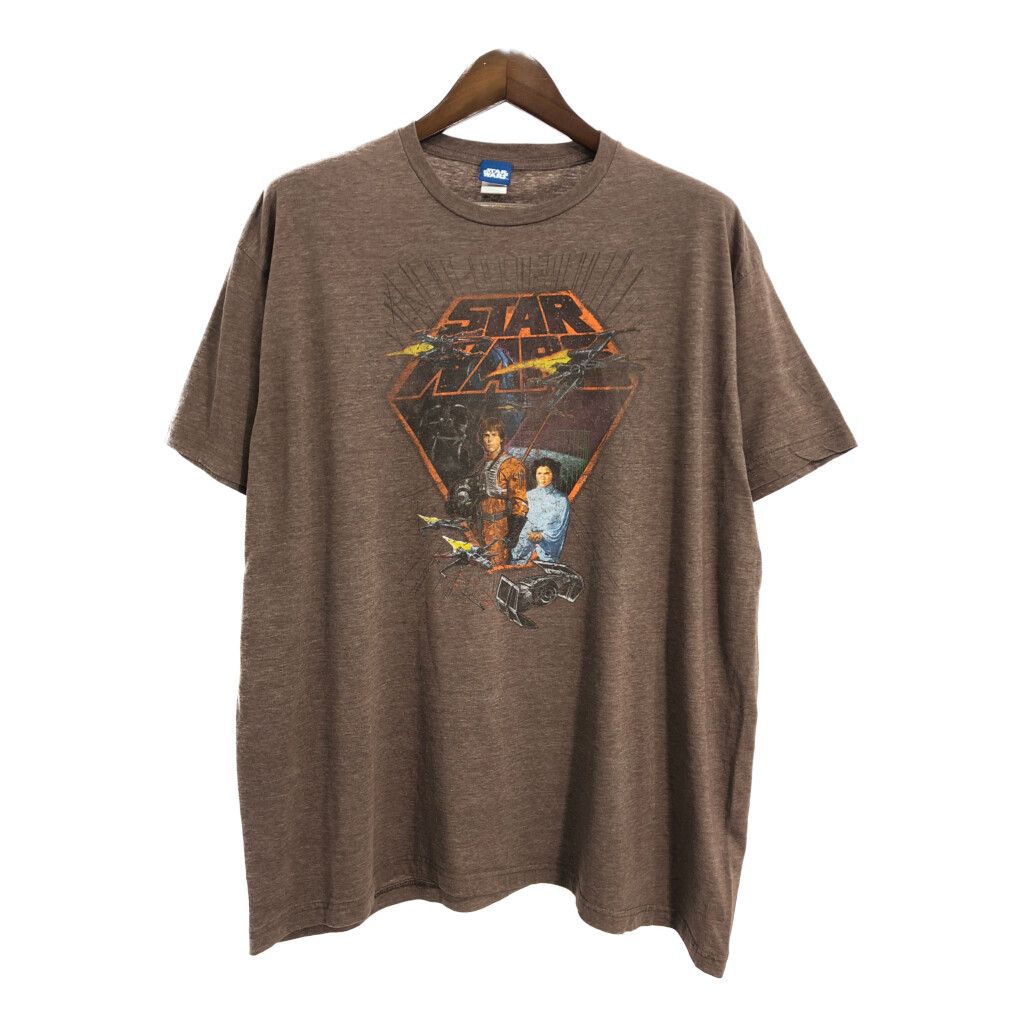 スター ウォーズ STAR WARS 半袖Ｔシャツ 大きいサイズ ムービー ブラウン メンズ XXL 古着 U1844