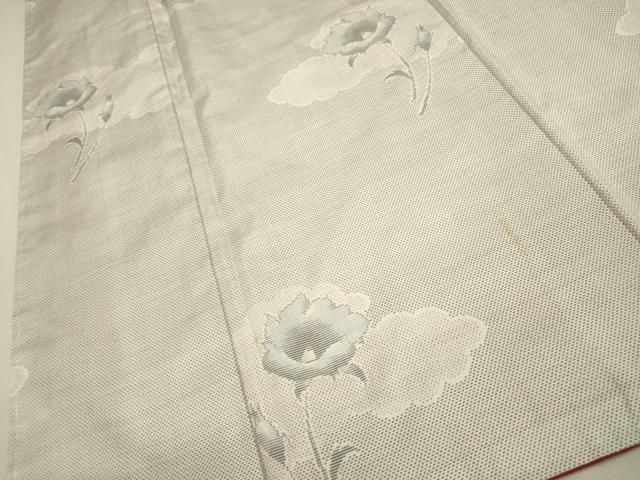 平和屋着物○本場大島紬 白大島 9マルキ 総絣 雲取り草花文 正絹 逸品