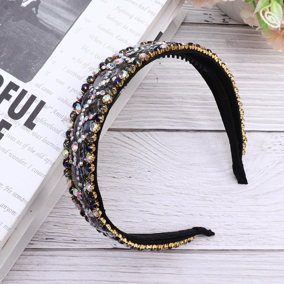 レディース 幅広 ストーン クリスタル キラキラ ヘアバンド ラインストーン ヘア 前髪 カチューシャ 髪留め ヘアアレンジ ヘッドドレス 1本