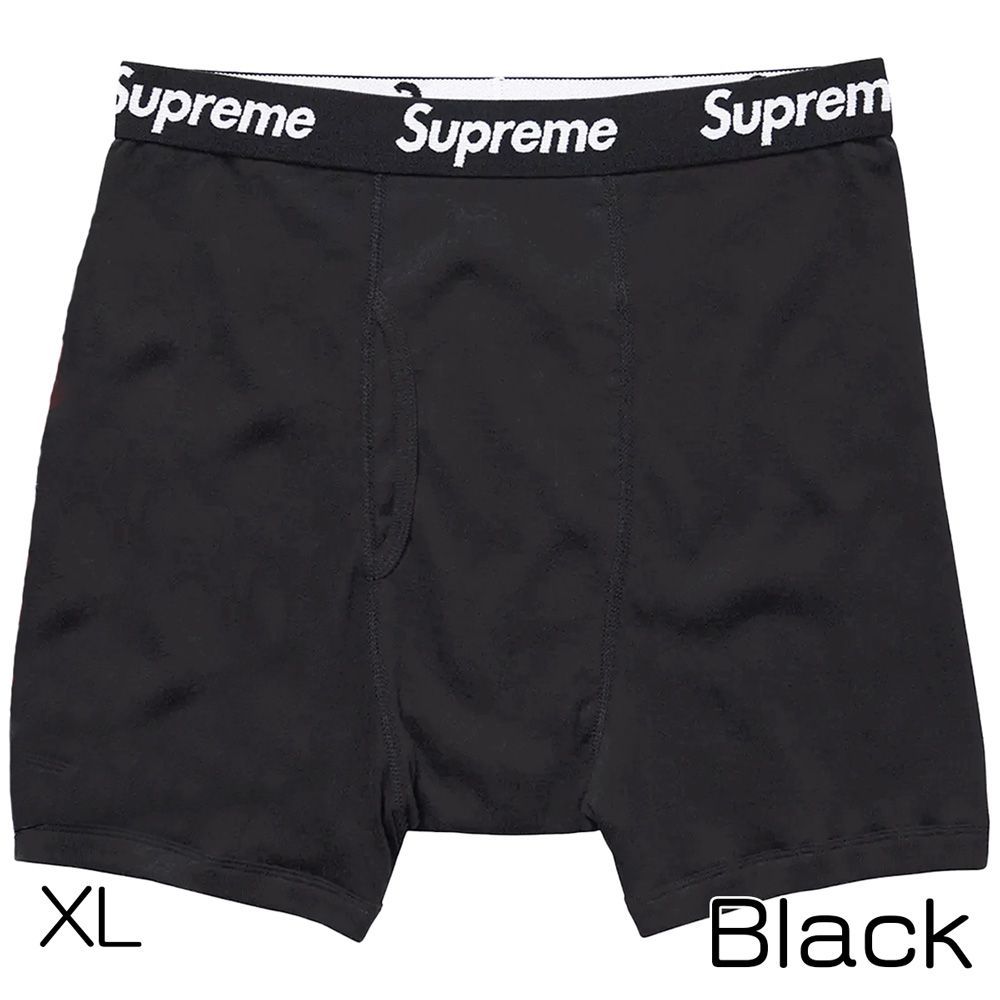 新品】Supreme Hanes ボクサーパンツ 1枚 ブラック XLサイズ