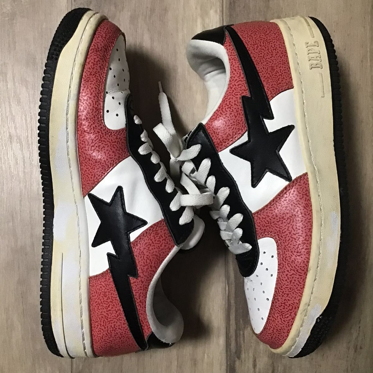 レザー BAPESTA スニーカー 28cm US10 a bathing ape cement BAPE STA shoes sneakers  エイプ ベイプ アベイシングエイプ ベイプスタ