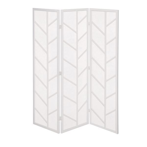 衝立 パーテーション 3連 ホワイト 幅440 奥行20 高さ1500 mm 木製 不織布 スチール 完成品 〔リビング 和室〕