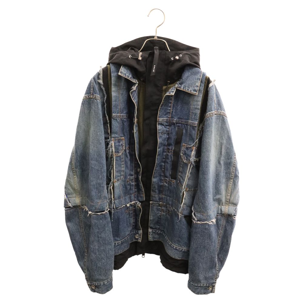 Sacai (サカイ) 21AW Denim Docking Blouson デニム ドッキング ブルゾン ジャケット インディゴ/ブラック 21- 02604M - メルカリ