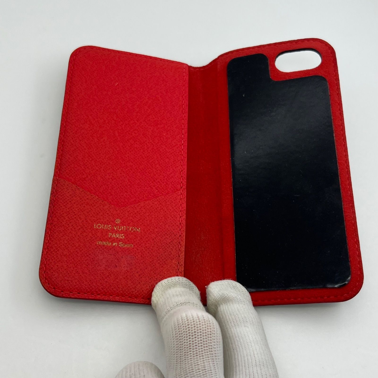 LOUIS VUITTON ルイヴィトン手帳型ケース レッドiPhoneケース iphone17/17air ケース 手帳型 ルイ ヴィトン フォリオ
