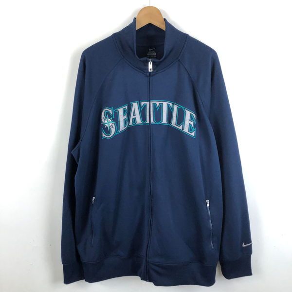 【古着】 NIKE ナイキ ジャージ トラックジャケット MLB シアトルマリナーズ ネイビー系 メンズXL以上 【中古】 n052340