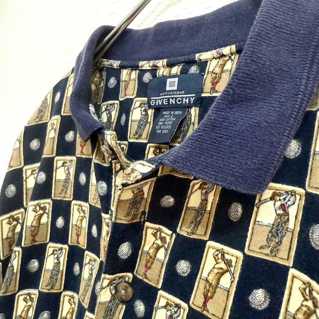 GIVENCHY ジバンシー ゴルフプリント半袖ポロシャツ モノグラム