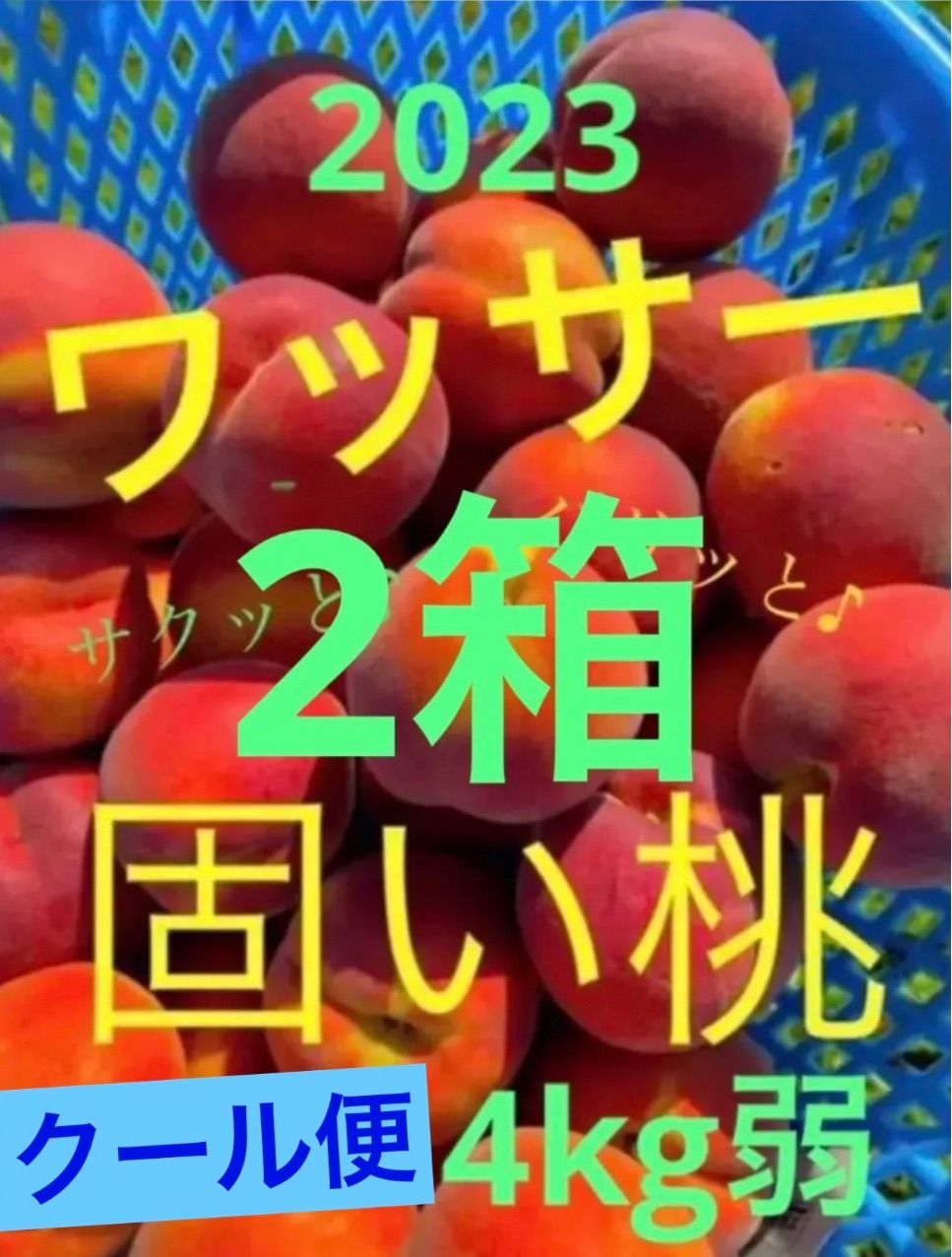 クール便】【 2箱 】信州産 早生ワッサー 甘くて固い桃 家庭用 4kg弱18