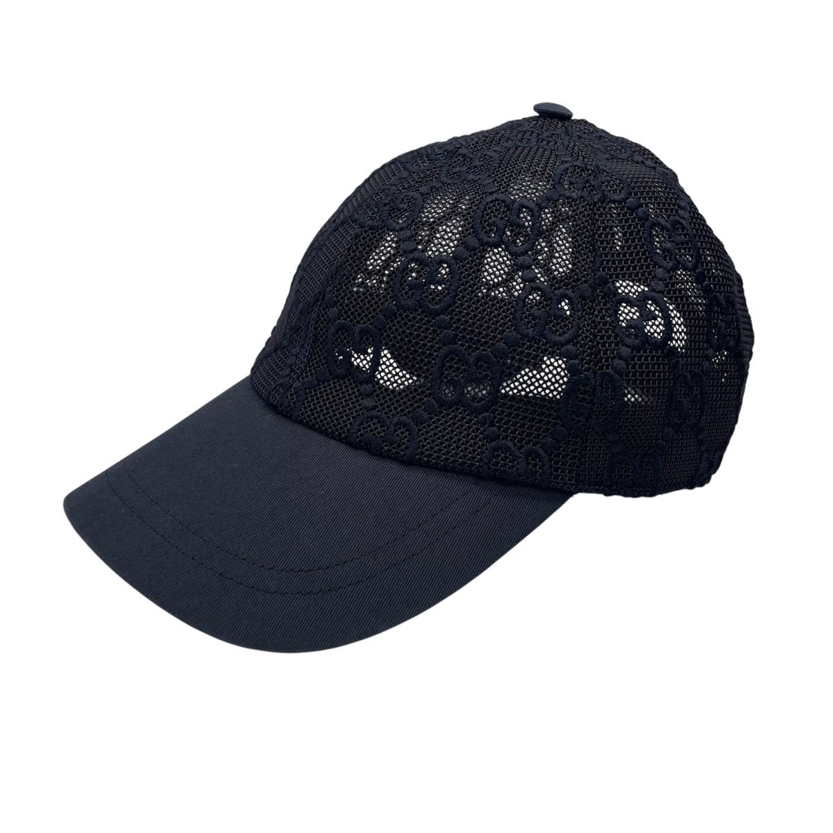 GUCCI グッチ メッシュベースボールキャップ 黒 GG柄 Sサイズ 25024911 