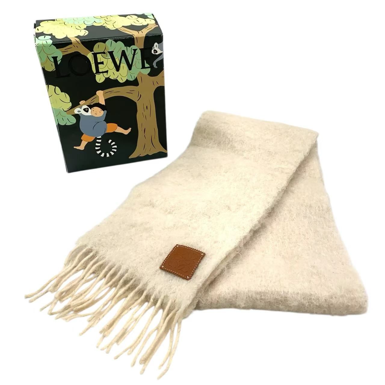 LOEWE アナグラム レザーパッチ モヘア ウール ウール×モヘヤ