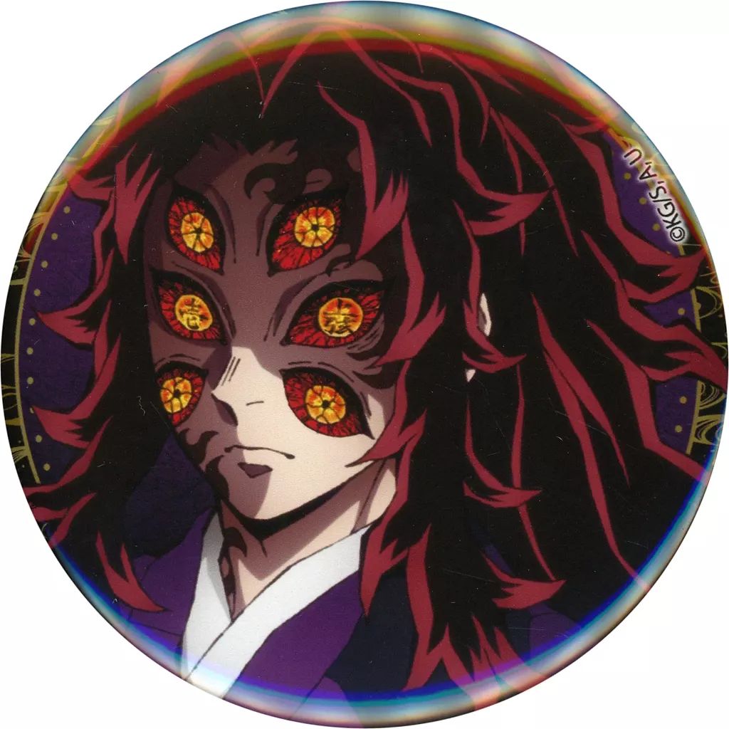 100%正規品 中古】バッジ・ビンズ 黒死牟 「鬼滅の刃 ビッグ缶バッジ ピンズ・ピンバッジ・缶バッジ