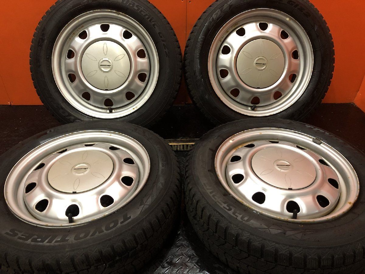 【TOYO GIZ2 175/65R15】スタッドレス【スチールホイール 15インチ 5.5J4HPCD100/114.3】ハブ径70mm 20年製 バリ溝　(VTO030)