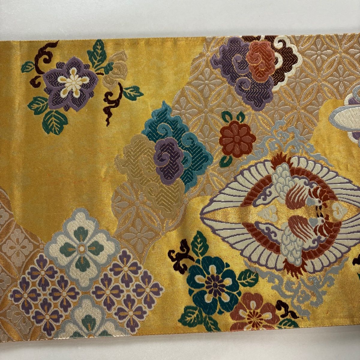 名古屋帯　菱取り　花菱　菊花　着物　093w p 58deed150d0609465be97dc6754a36