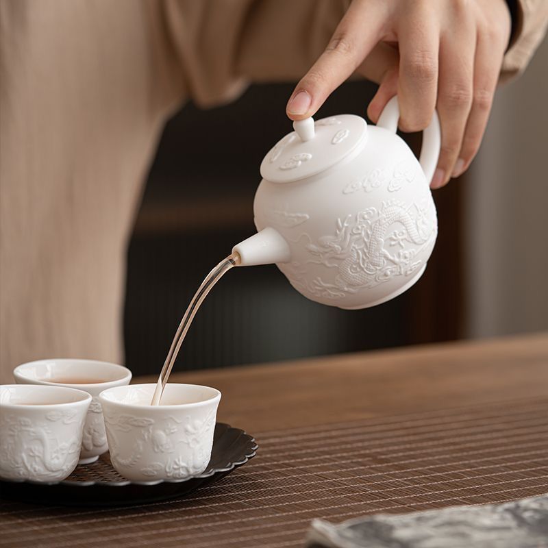 銅器 茶壺龍鳳呈祥茶壺 茶道具 煎茶器装飾品 工芸品 置物 銅器 茶壺