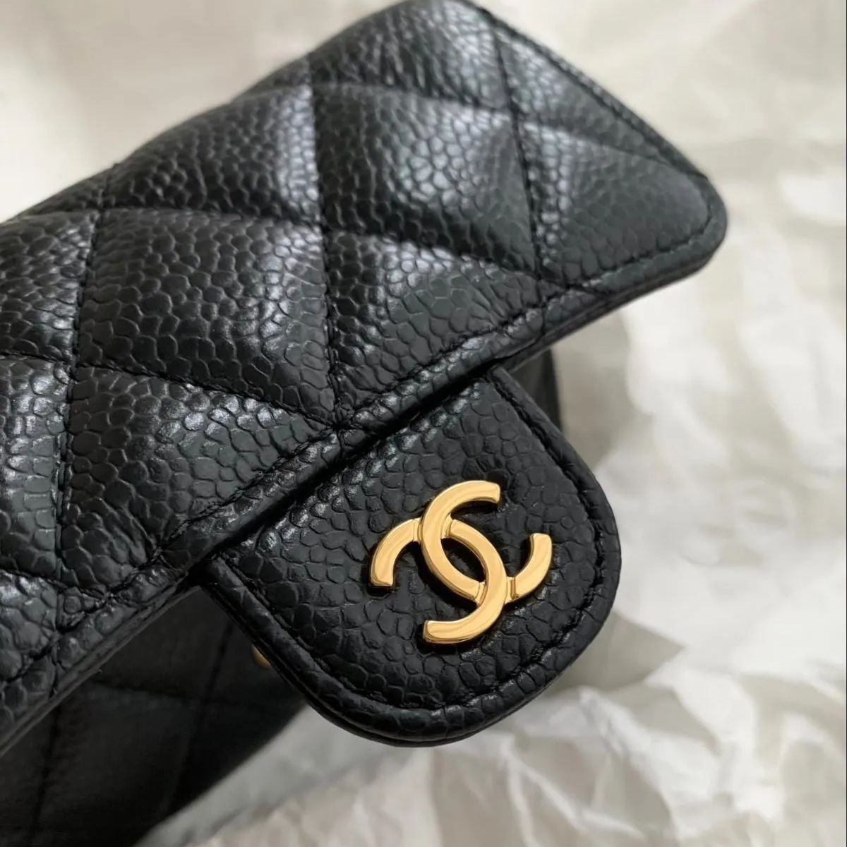 新品 ✨ CHANEL シャネル　クラシックフラップカードケース キャビアスキン