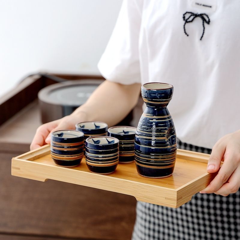 清酒壺白酒陶磁器酒器セット家庭用レストラン烫酒壺温酒壺小酒杯烈酒杯 