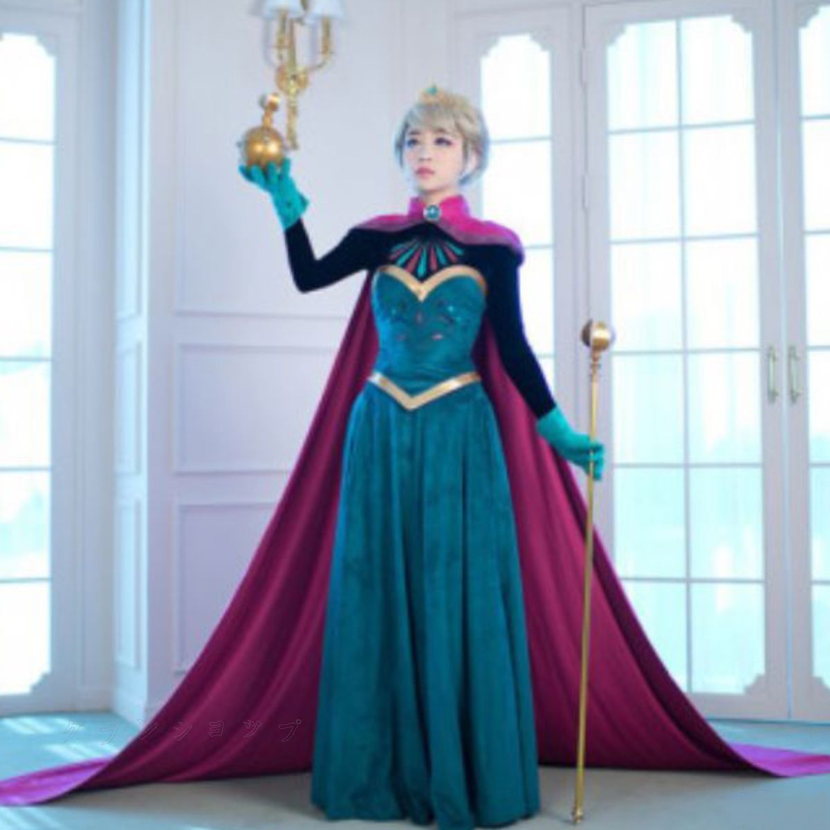 アナと雪の女王エルサ　戴冠式衣装 送料無料！コスプレ衣装/ディズニー Frozen アナと雪の女王