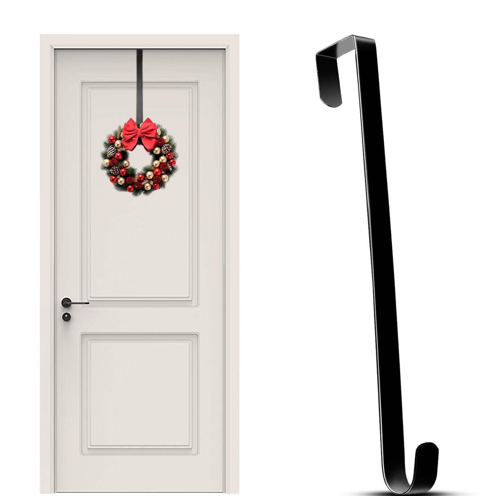 Color:31CM 【LEISURE CLUB】ドアフック クリスマスリースドア吊り クリスマスの装飾フック ドアハンガー ドア用 花輪フック ドア掛け 取り付け簡単 金属フック ハンガーホルダー 玄関 部屋 小物 