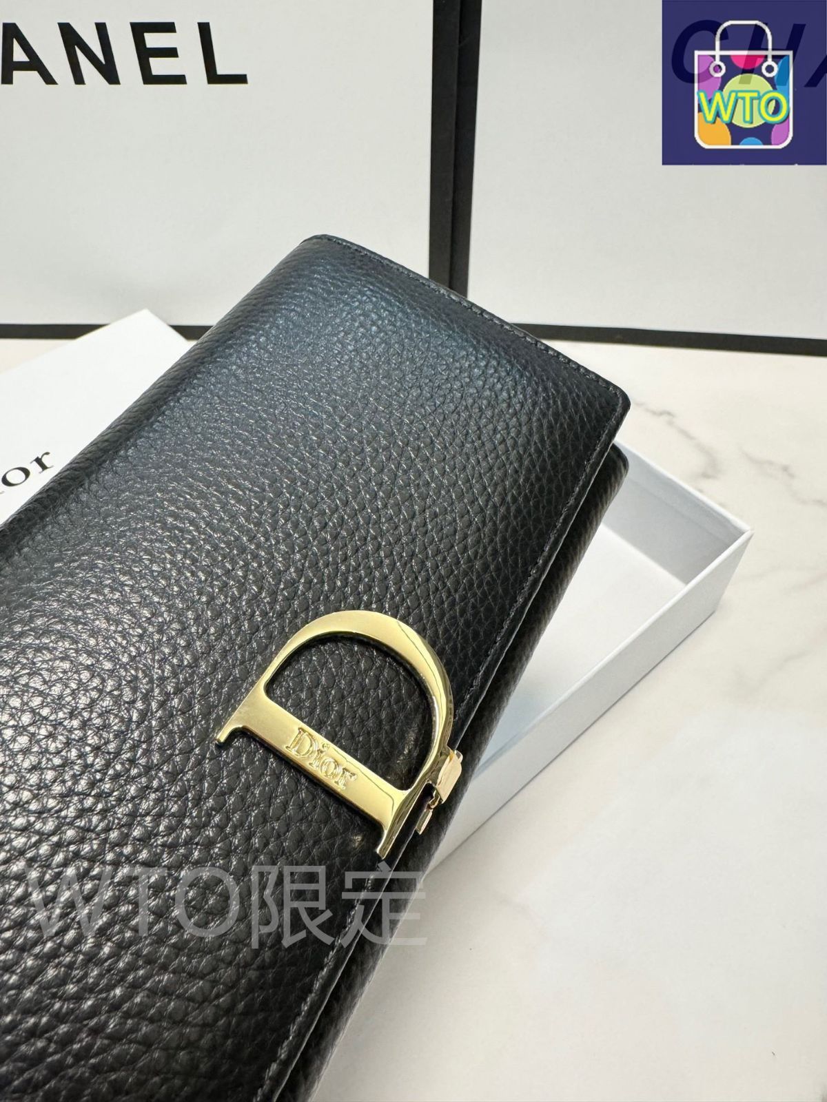 今日特価】Dior レディースウォレット, ブラック, 高級レザー