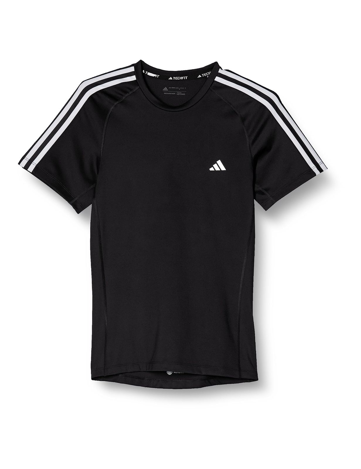 [アディダス] 半袖 Tシャツ テックフィット 3ストライプス トレーニング RP431 メンズ ブラック(HD3525) M [ブラック(HD3525)] [M]