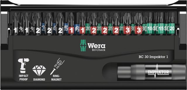 Wera1 4インパクトドライバービットセット30点セット IMPAKTORダイヤモンド コーティングBit-Check30 IMPACTOR1 057690