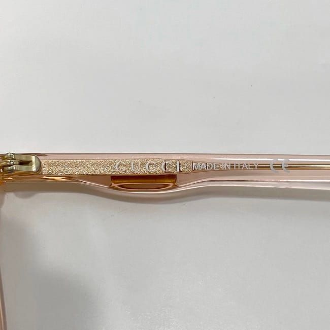 グッチ サングラス クリア ピンク GG0263S 美品 プラスチック 中古  