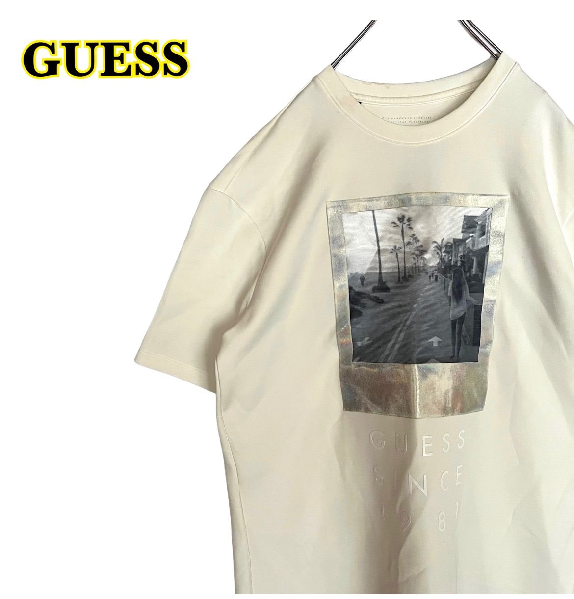 GUESS ゲス 半袖Tシャツ プリントTシャツ 白 メンズ Lサイズ - メルカリ