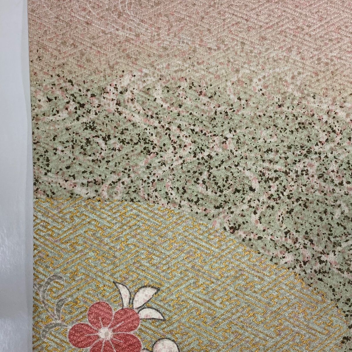 ［3131］訪問着 美品 扇面草花 ぼかし 金彩 六通 正絹 着物 袷 3131］訪問着 美品 扇面草花 ぼかし 金彩 六通 正絹 着物 袷