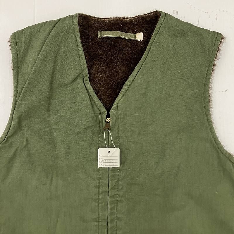 40s US NAVY デッキベスト アルパカ USN ヴィンテージ USA 古着 40s 米軍 US NAVY コの字 TALON アルパカ ライナー