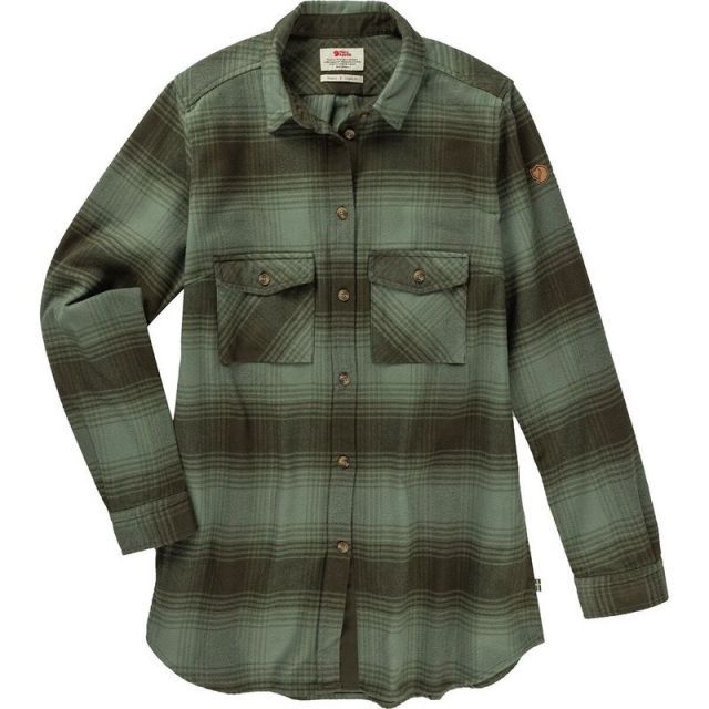 【送料無料】 フェールラーベン レディース Tシャツ トップス Ovik Twill Shirt - Women's Deep Forest/Patina Green