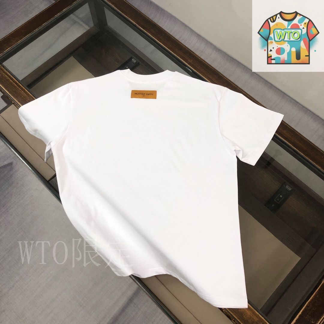ソフトな肌触り♪ ダミエ Tシャツ Louis Vuitton ライトベージュ 今日特価】Louis Vuitton 2025 最新款ロゴプリント丸首ショート