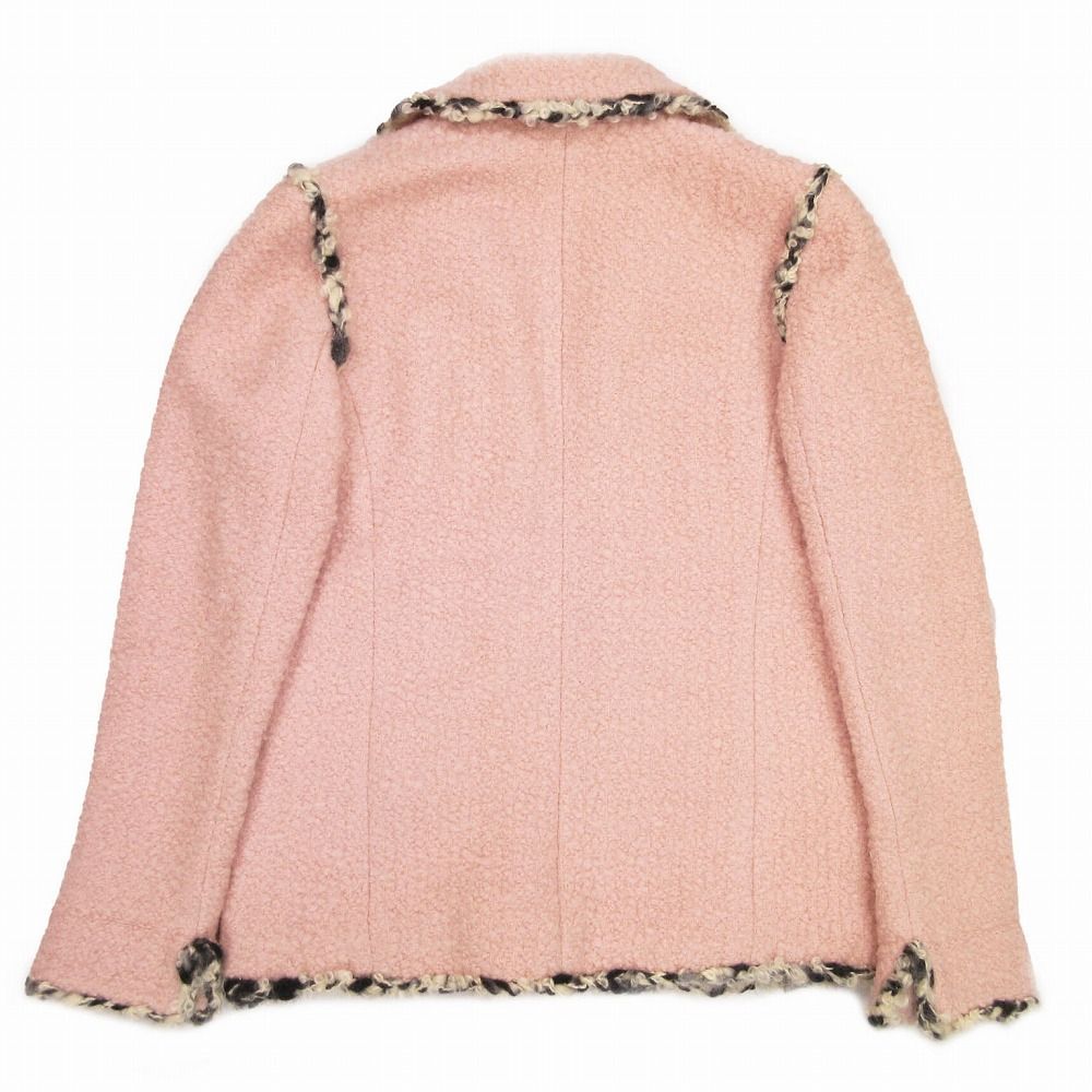 Rene ルネ TISSUE社製 パイピング ツイードコート アウター 薄ピンク