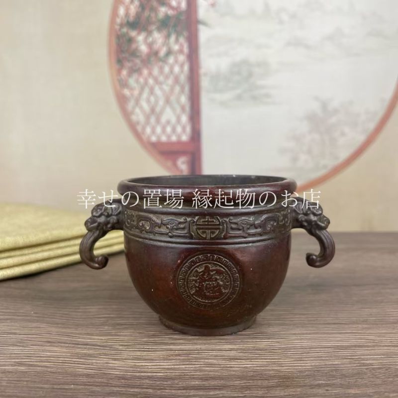 古銅器象香炉 アンティーク 年代物 （象の香炉 銅器 文房具