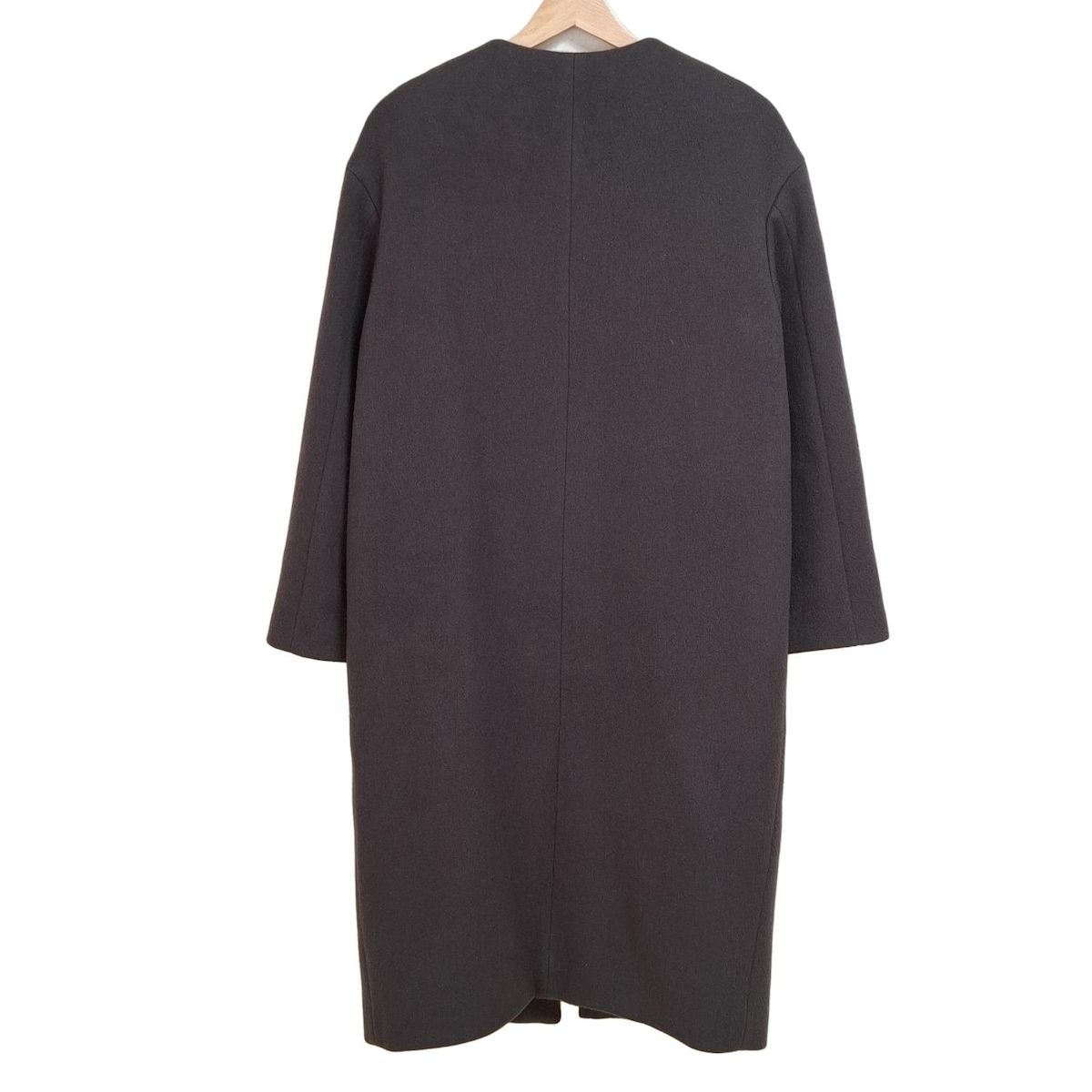 IENA 新品 IENA イエナ ラムウールノーカラーコート チャコール グレー 