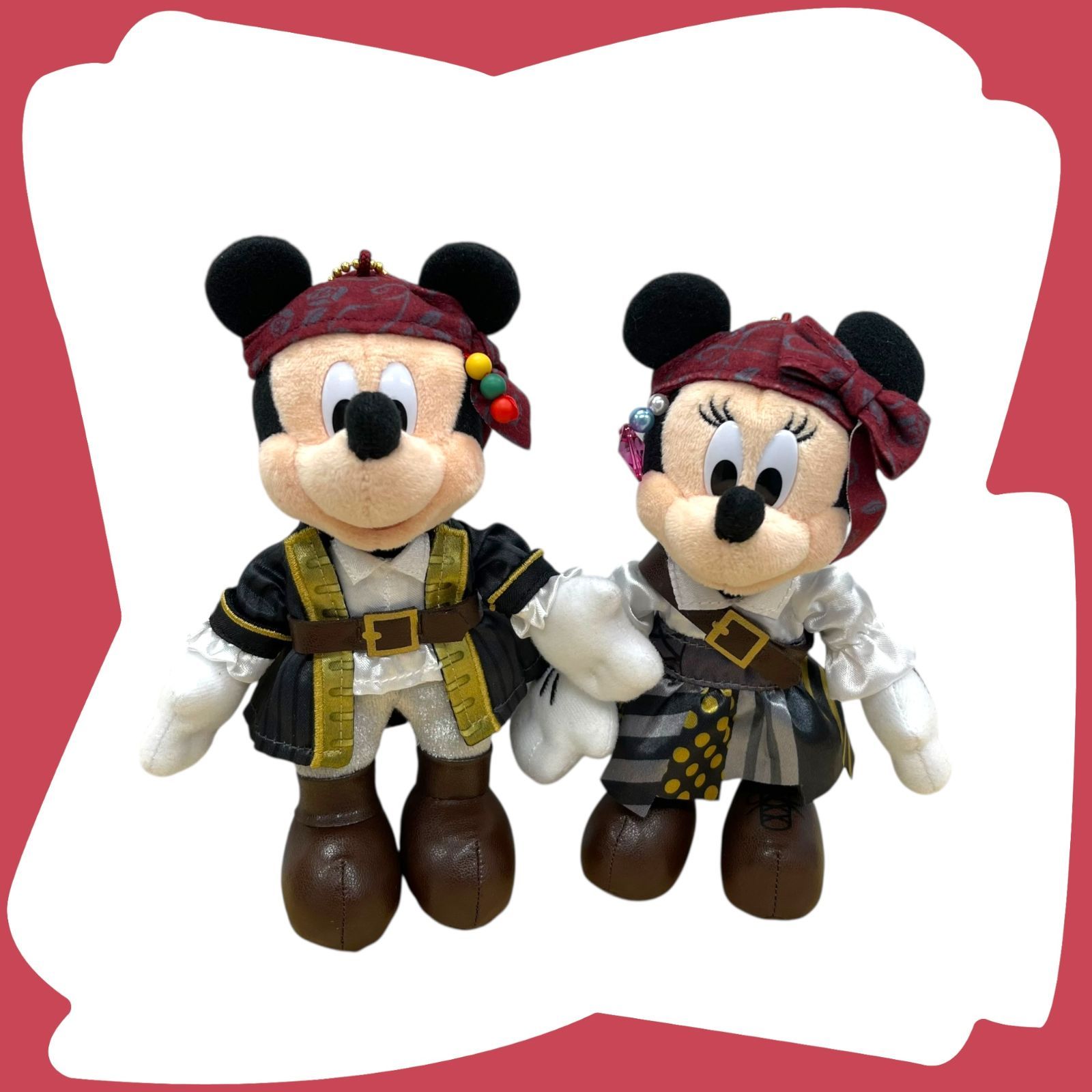 ディズニー　パイレーツオブカリビアン　ミッキー　ミニー　ぬいぐるみバッジ ディズニー【ミッキー＆ミニー】パイレーツオブカリビアン