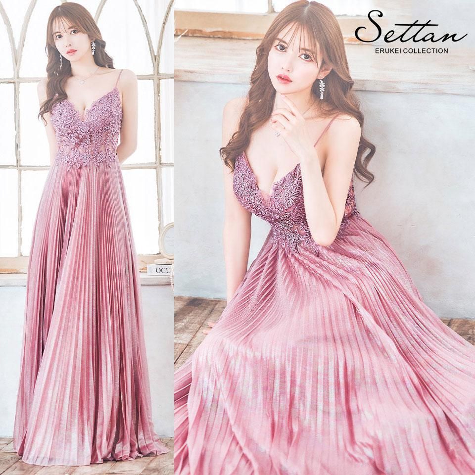 ERUKEI SETTAN エルケイセッタン シアー ラメプリーツロングドレス ERUKEI SETTAN エルケイセッタン シアー ラメプリーツロングドレス