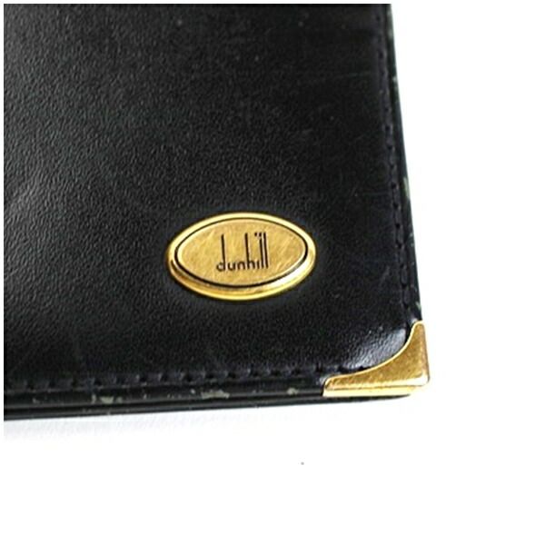 ダンヒル 二つ折り 名刺入れ ブラック レザー 中古 ABランク dunhill 