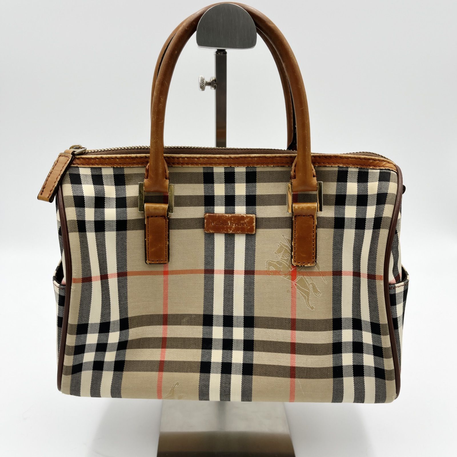 ヴィンテージ オールド 希少 レア BURBERRY バーバリー ノバチェック シャドーホース ハンドバッグ クラシックチェック ミニボストン バッグ カバン 鞄 BAG SM-1