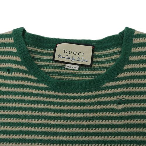 GUCCI(グッチ) ダメージデザイン ボーダーニット トップス アパレル