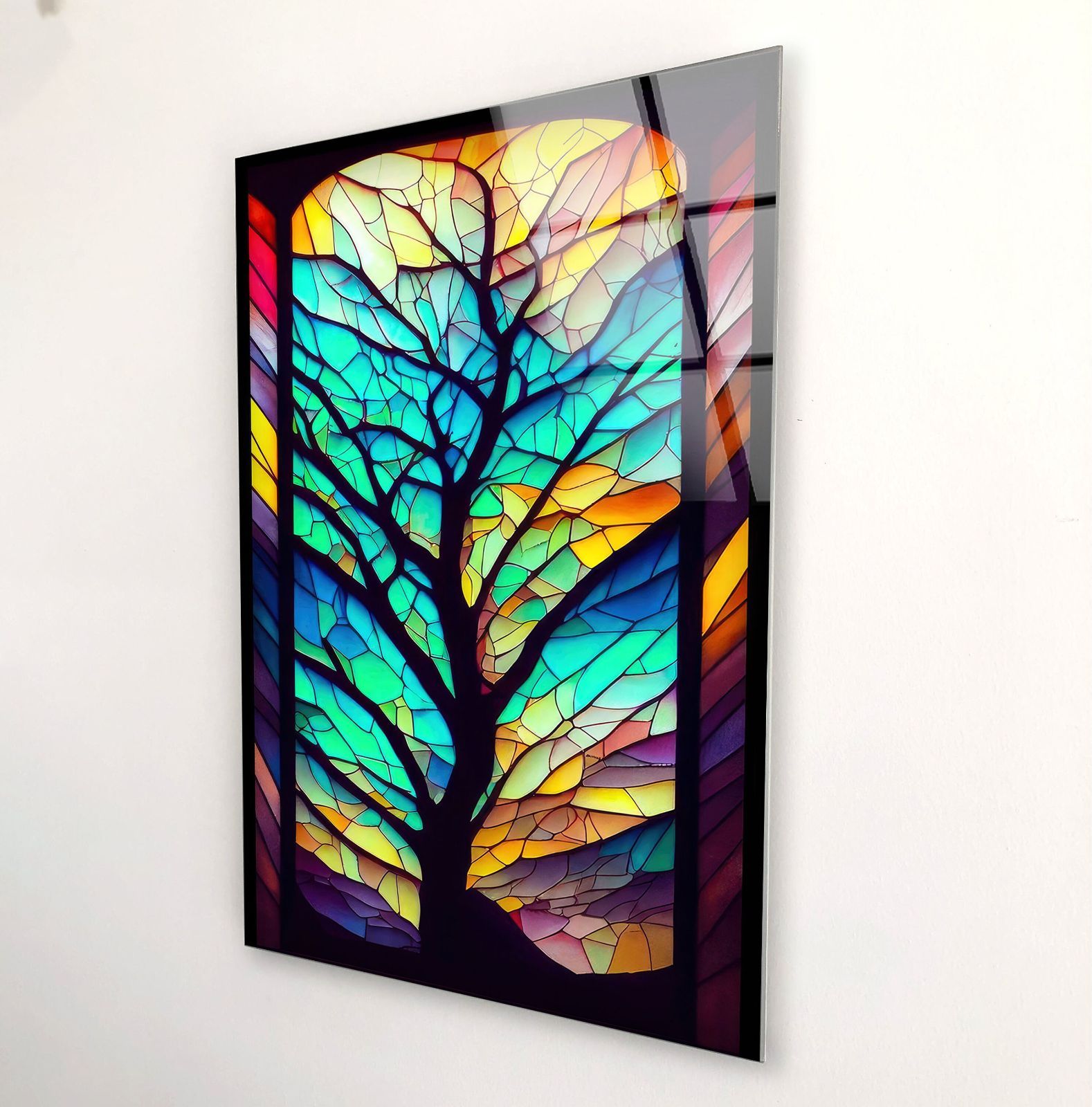 ガラスウォールアート ガラスアート素材：4mmの強化ガラス、ガラスの壁