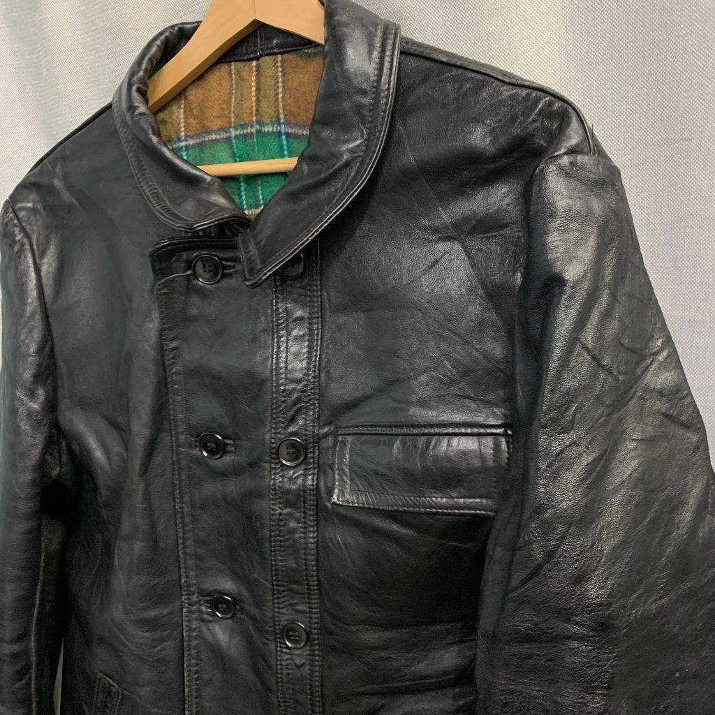 Euro Vintage ユーロ ビンテージ 60s French フレンチ leather レザー IMPERCUIR Black ブラック 黒 No.I372