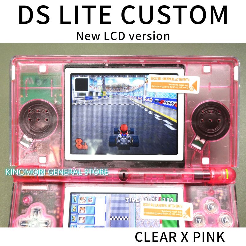 DS LITE CUSTOM CLEAR X PINK NEW LCD Ver - メルカリ