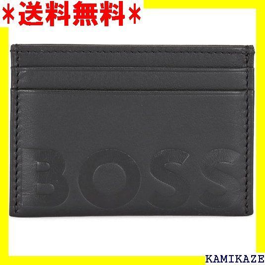 社 割 ☆ BOSS ボス エンボスロゴ グレインレザー カードホ ー メンズ