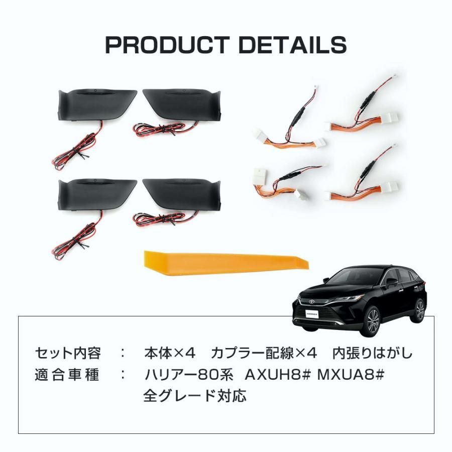 ハリアー 80系 8色切り替え インナードアランプ 4p 室内灯 ドレスアップ 8色 切替 シェアスタイル カスタム BRIGHTFACE_UK