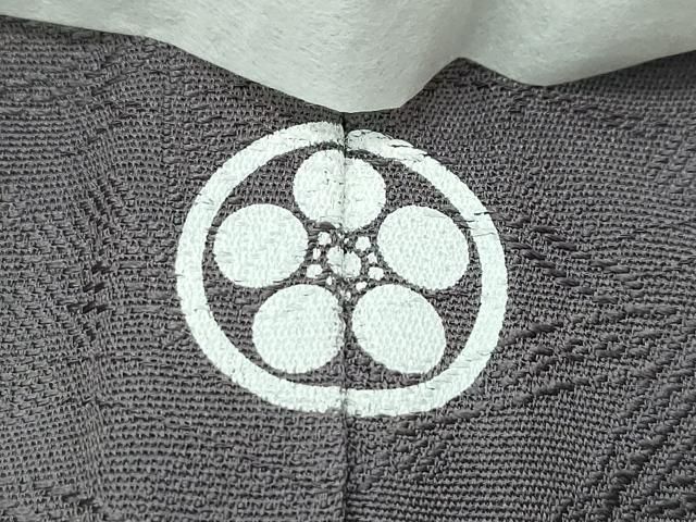 平和屋着物□希少 西陣 木野織物 菱屋善兵衛謹製 色無地 海松茶色 笹