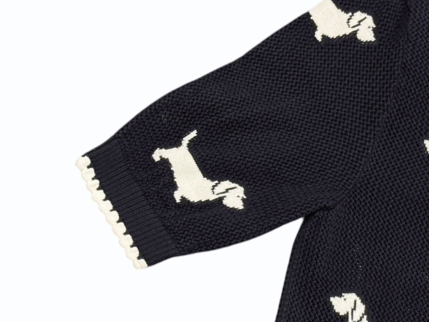 極美品 THOM BROWNE トムブラウン ニット・セーター ネイビー ホワイト コットン ナイロン FKA444A-Y3006-415 中古 4b005537 極美品 THOM BROWNE トムブラウン ニット・セーター ネイビー ホワイト