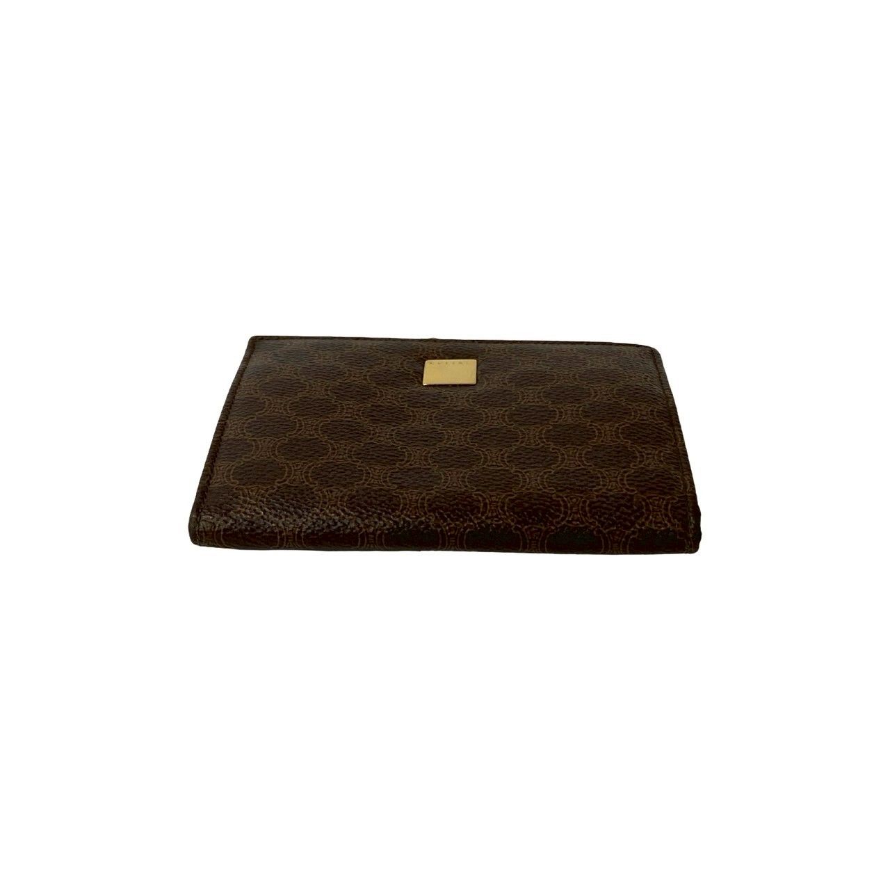 【希少品】 CELINE コインケース　がま口　マカダム　トリオンフ　ブラウン 2326☆CELINE セリーヌ トリオンフ マカダム キーケース