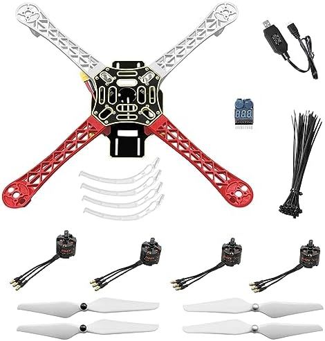 HAWK S WORK F450ドローンキット製作 フレーム ブラシレスモーター プロペラ 充電器 電圧テスター アクセサリー 取扱説明書とビデオ キットE 溶接済み